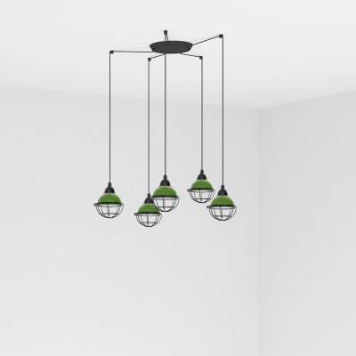 62803-5L Faro CLAIRE GREEN PENDANT LAMP E27 15W 5L