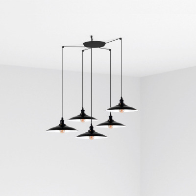 62804-5L Faro LANG BLACK PENDANT LAMP E27 5L