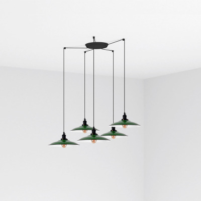 62805-5L Faro LANG GREEN PENDANT LAMP E27 5L