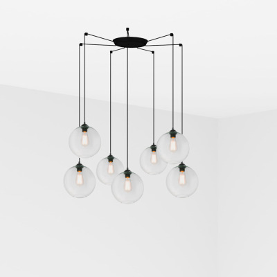64128-7L Faro CLARA TRANSPARENT PENDANT LAMP E27 100W 7L