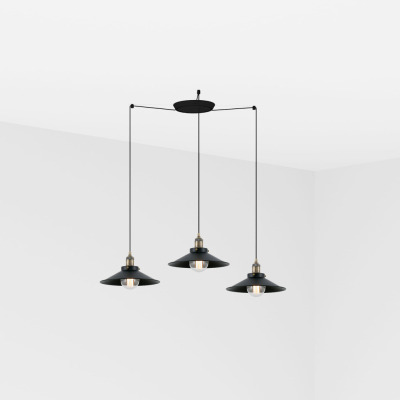 64133-3L Faro MARLIN BLACK PENDANT LAMP1 X E27 60W 3L