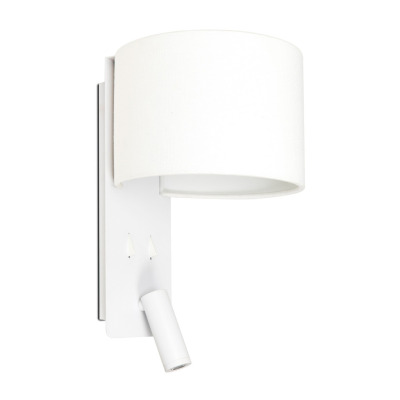 64304 Faro FOLD W/LAMP WHITE 1X E27 W/READER 3W