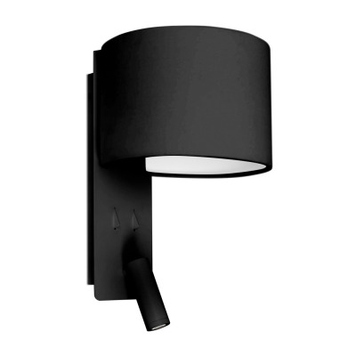 64305 Faro FOLD W/LAMP BLACK 1X E27 W/READER 3W