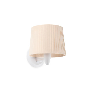 64306-35 Faro SAMBA WHITE WALL LAMP BEIGE RIBBONED LAMPSHADE ?21