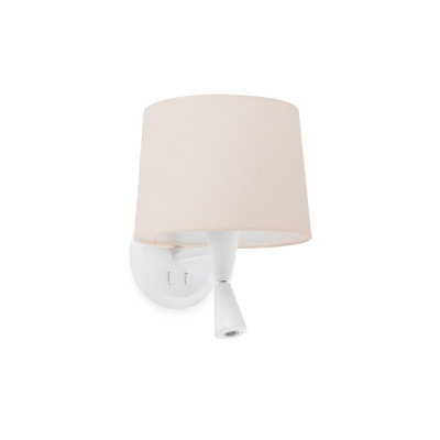 64308-02 Faro CONGA WHITE READER WALL LAMP BEIGE LAMPSHADE ?215*
