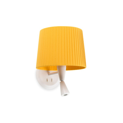 64308-36 Faro SAMBA WHITE READER WALL LAMP RIBBONED LAMPSHADE E2
