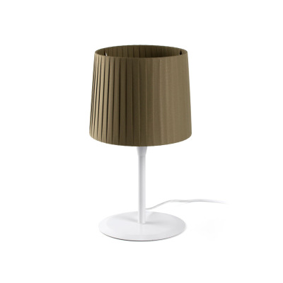 64310-40 Faro SAMBA WHITE TABLE LAMP GREEN RIBBONED LAMPSHADE ?2