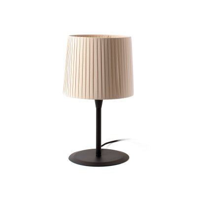64311-38 Faro SAMBA BLACK TABLE LAMP BEIGE RIBBONED LAMPSHADE ?2