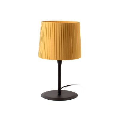 64311-39 Faro SAMBA BLACK TABLE LAMP YELLOW RIBBONED LAMPSHADE ?