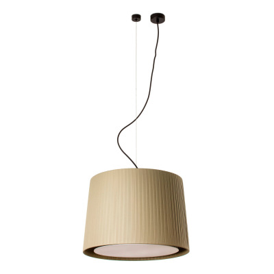 64314-46 Faro SAMBA BLACK PENDANT LAMP GREEN RIBBONED LAMPSHADE