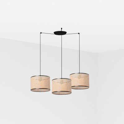 64314-48-3L Faro MAMBO BLACK PENDANT LAMP RATTAN LAMPSHADE ?320*213