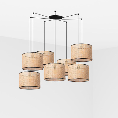 64314-49-7L Faro MAMBO BLACK PENDANT LAMP RATTAN LAMPSHADE ?450*313