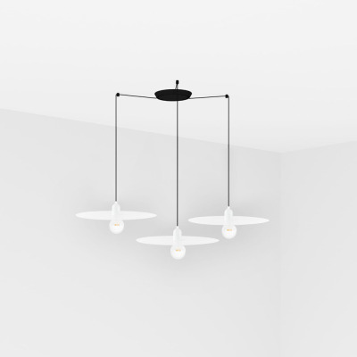 68146-3L Faro PLAT WHITE PENDANT LAMP E27 60W 3L