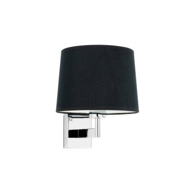 68491-03 Faro ARTIS CHROME WALL LAMP BLACKSHADE