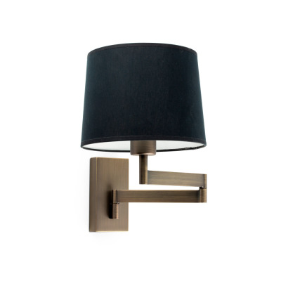 68494-03 Faro ARTIS ARTICULATED BRONZE WALL LAMP BLACK SHADE