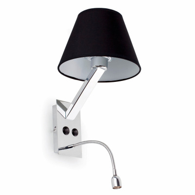 68507 Faro MOMA-2 BLACK WALL LAMP 1 LED 1W 6000K 80LM