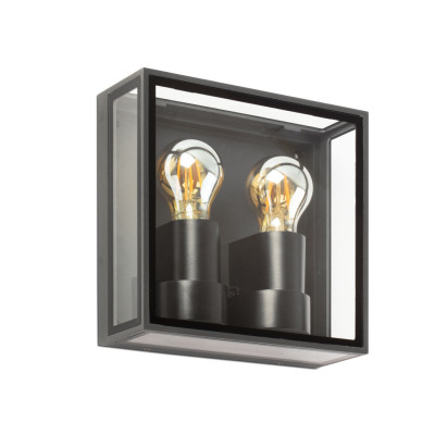 71306 Faro POMO WALL LAMP DARK GREY 2xE27
