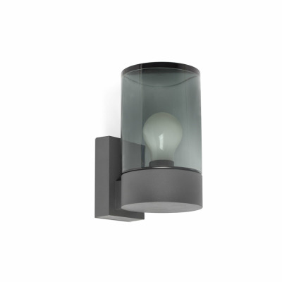 71744 Faro KILA W/L E27 DARK GREY FUME GLASS