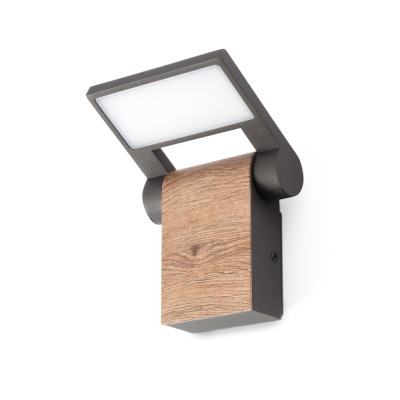 74455 Faro WOOD WALL LAMP DARK GREY LED 11W 3000K